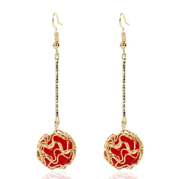Red dangle earrings