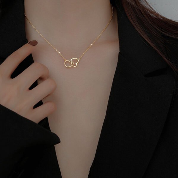 Double heart necklace