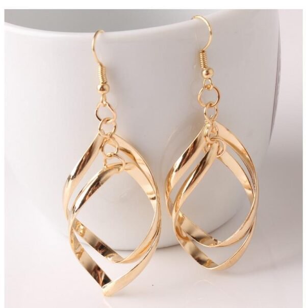 Double drop earrings gold