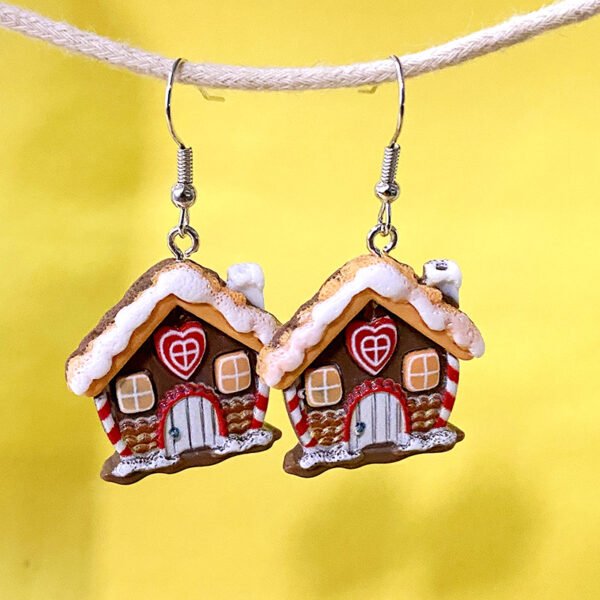 Gingerbread house earrings