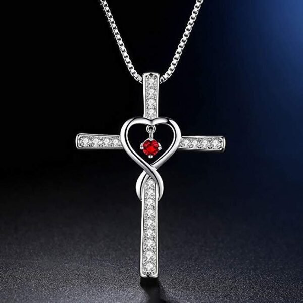 Birthstone cross necklaces
