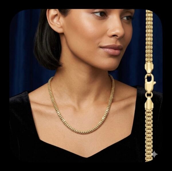 22 in 18k GOLD PLATED STERLING SILVER BOX CHAIN NECKLAQCE