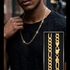 18 in GOLD PLATED 9.25 STERLING SILVER FIGARO NECKLACE