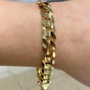 8 INCH 18K GOLD PLATED STERLING SILVER BRACELET