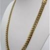23 INCH YELLOW GOLD PLATED STAINLESS STEEL BOX STYLE CURB LINK NECKLASE WIDTH 5.7 MM WEIGHT 75.4 G