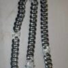 20 inch silver plated stainless steel necklace with 4 station links iced out with cubic zarconia stones